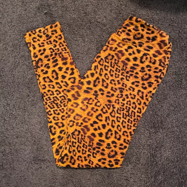 EUC LuLaRoe Leggings Leopard Print - OS - Cheetah Animal Black Brown Rust