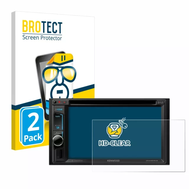 2x Film Protection Ecran pour Kenwood DNX451RVS Clair Protecteur