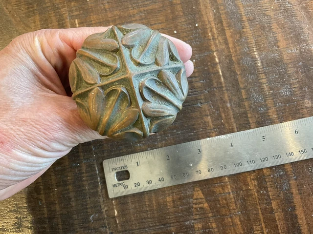 Original Antique Heavy Architectural Salvage Brass Ornate Door Knob