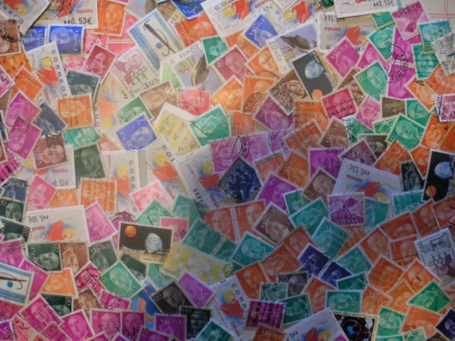 Briefmarken Spanien Espana Dachbodenfund ca 44g Kiloware papierfrei gestempelt