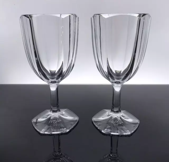 Pair of Ralph Lauren Crystal Lumiere Water Goblets 7 1/4 in