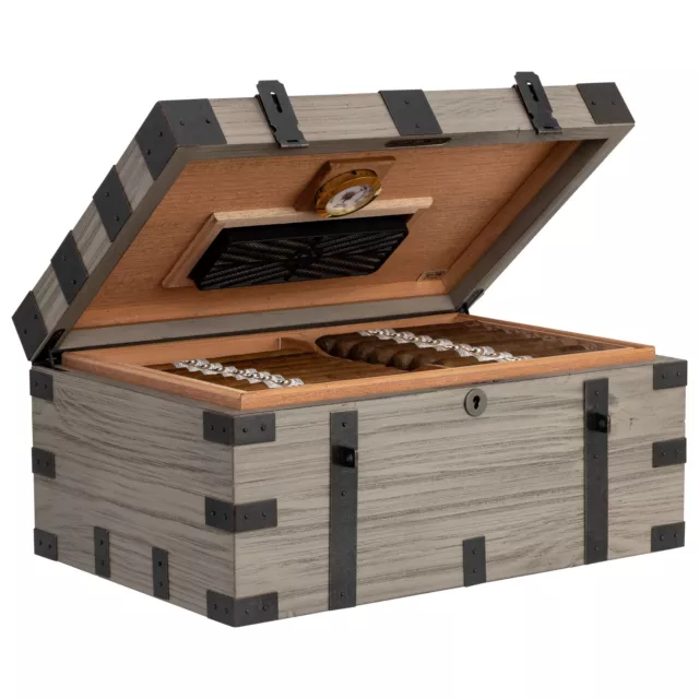 Renaissance Humidor, Rustic, Solid Reclaimed Wood, by Quality Importers 3