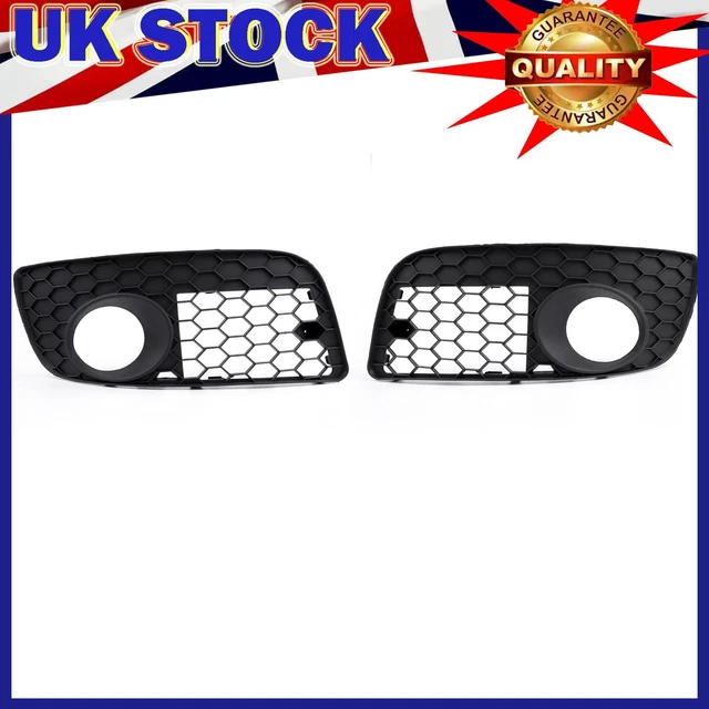 Pair Front Bumper Fog Lamp Lights Grill Grille For VW GOLF MK5 GTI 2006-2009 ZF