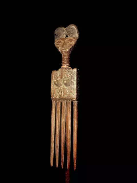 African Heritage Collection Ashanti Family Wooden Comb Handcarved-3809