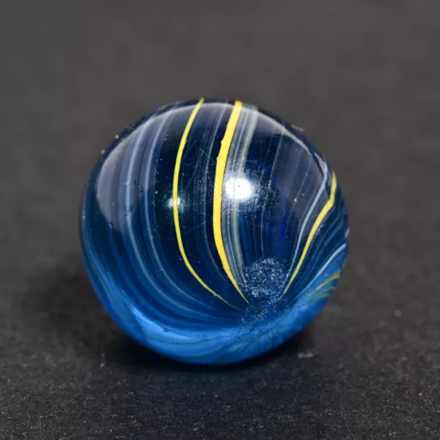 Indian Swirl German Handmade Antique Marble Fine Design in Aqua Blue Base 19/32' 3
