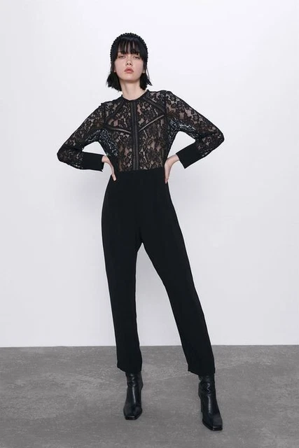 Zara black store lace jumpsuit