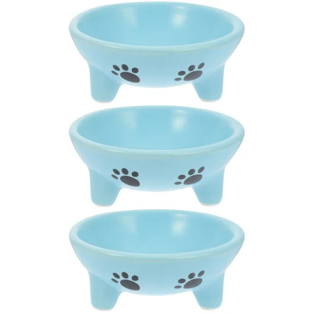 3 Count Ceramics Cat Bowl Puppy Accessories for Small Dogs Pet