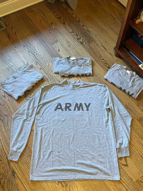 Army Long Sleeve PT APFU IPFU shirts - Four Count - Large
