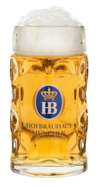 Hofbräuhaus München HB Bier Maß Glaskrug 1L Oktoberfest