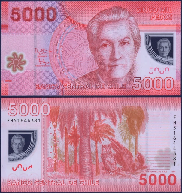 CHILE - P163f - 5000 Pesos - 2015 - POLYMER