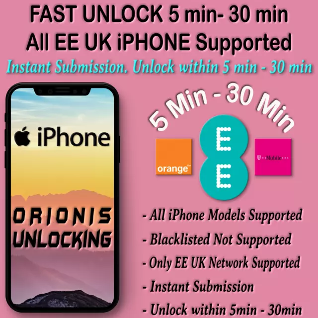 Samsung iPhone EE Unlock Code UK 15 14 13 12 11 XS XR X SE 8 7 6 NETWORK Unlock 3