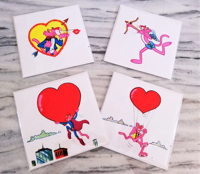 PINK PANTHER Pantera Rosa💞💌💞 fazzoletti letter messages VINTAGE cartérie 1992