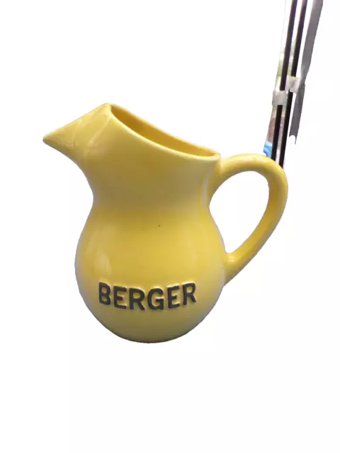 ancien pot-pichet publicitaire BERGER-jaune-Made in France-75 cl-bistrot