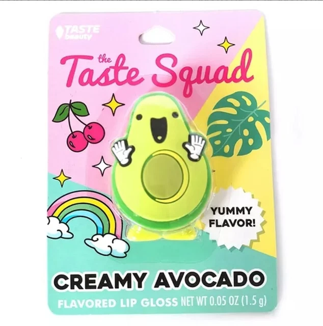 Bálsamo de brillo labial con sabor a aguacate cremoso The Taste Squad Beauty 0,05 oz ¡Nuevo!