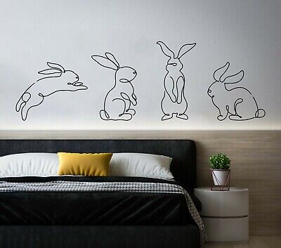 Rabbit decal Bunny decal Hare Lapine Wall Vinyl Decal Sticker Room Decor TK2069