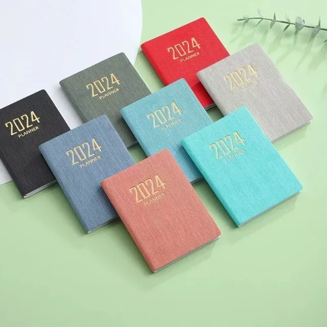 2024 A7 Mini Portable English Agenda Diary Weekly Planner Notebooks To Do List
