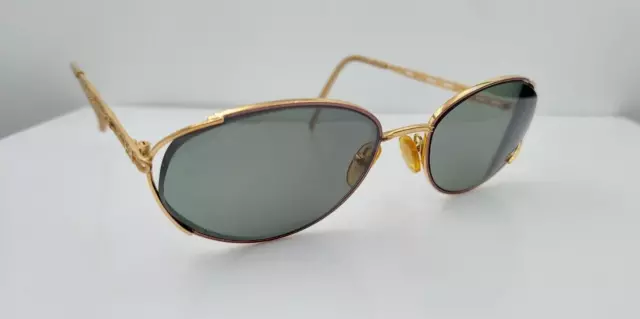 Vintage Escada Brown Gold Oval Metal Sunglasses FRAMES ONLY