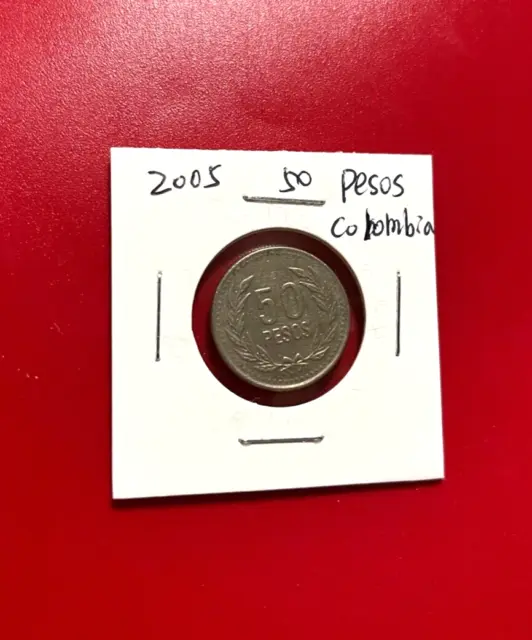 2005 50 Pesos Colombia Coin - Nice World Coin !!!