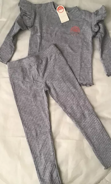 Set a costine grigio River Island mini ragazze età 12-18 mesi nuovo con etichette