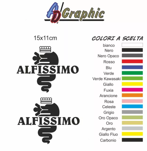 coppia adesivi Sticker compatibile auto suv car alfa romeo afaromeo alfissimo