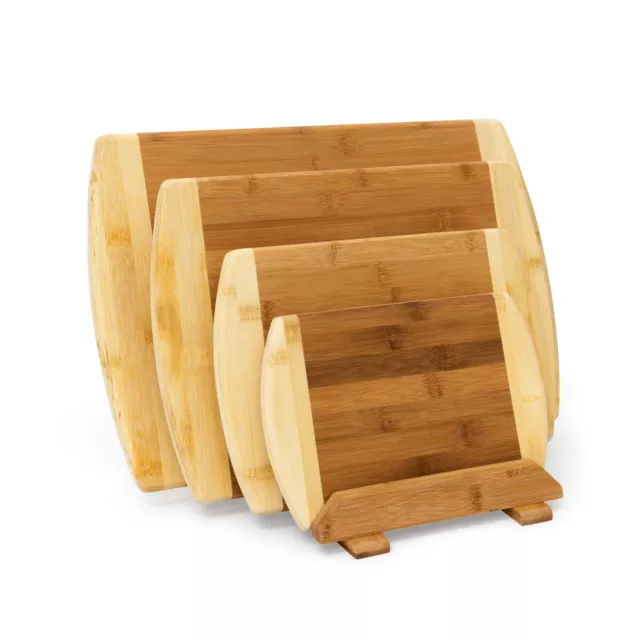 Lot de 4 Planches à découper avec support Plateau de service Ustensile cuisine