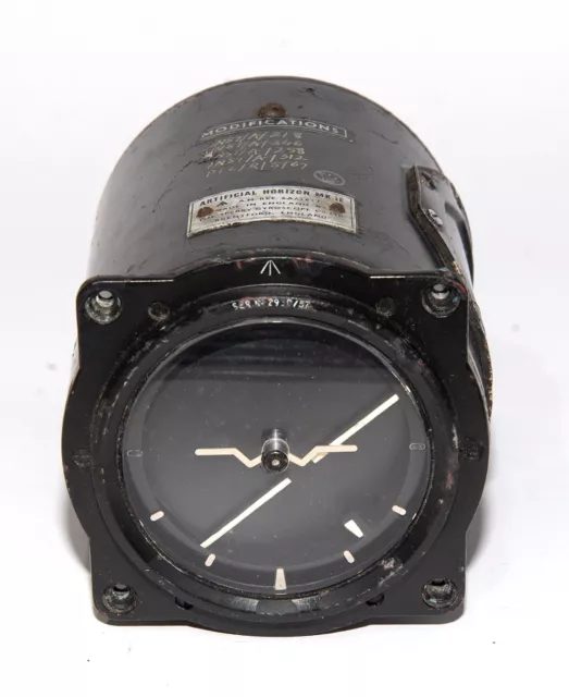Artificial Horizon Mk 1E ADI Sperry Gyro 6A/3827 Vacuum RAF Vintage Aircraft Artificial Horizon Mk 1E ADI Sperry Gyro 6A/3827 Vacuum RAF Vintage Aircraft