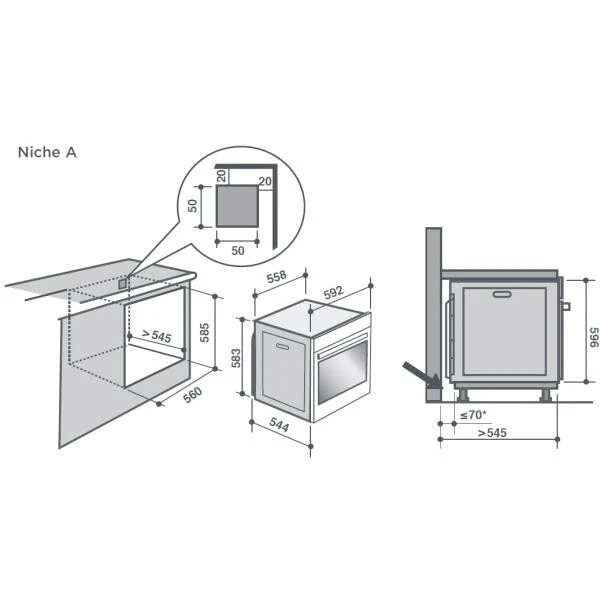 DE DIETRICH DOP7350A ( four pyrolyse - chaleur tournante ) 4