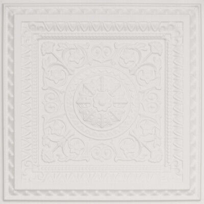 3D Tin Look PVC Glue Up Drop In Ceiling Tiles 2x2 D1223 White Matte Pack/6