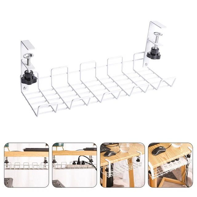 UNDER DESK WIRE Storage Rack Under Desk Cable Organizer Wire Cable Tray ...