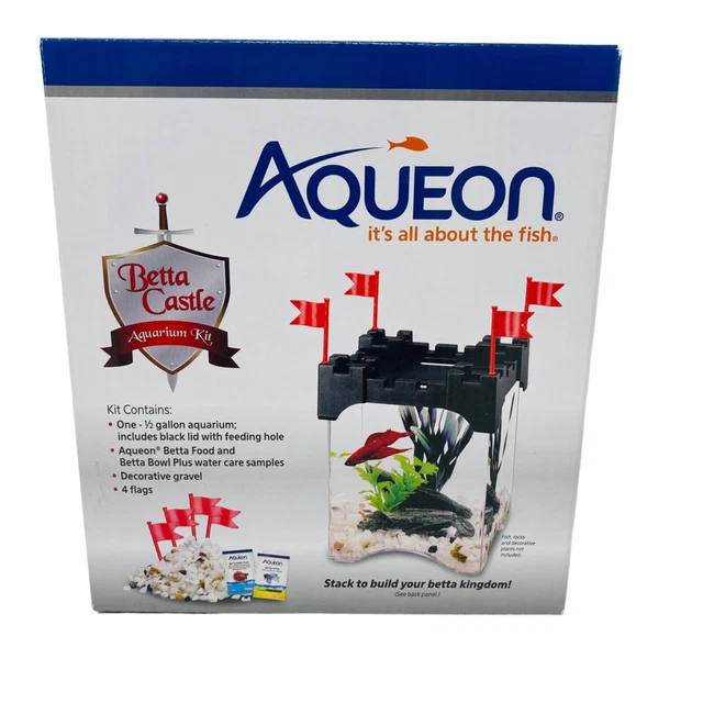 Aqueon Betta Castle Kit Half Gallon Black