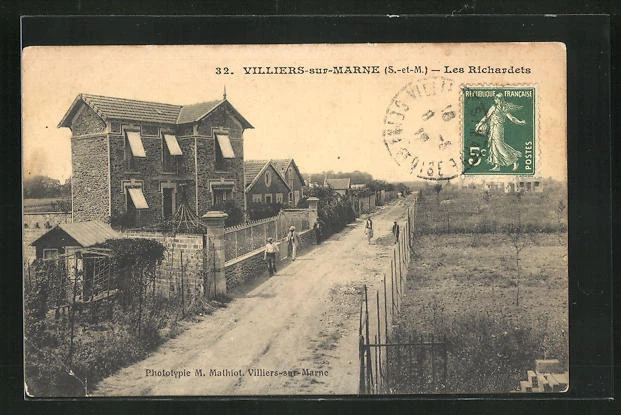 CPA Villiers-sur-Marne, Les Richardets, vue de la rue