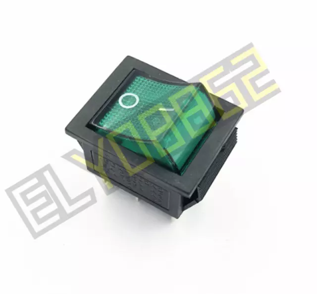 10PCS New FOR KCD4-202N2 Rocker Switch 4 Feet 2 Gears green 15A 250VAC 20A 125V