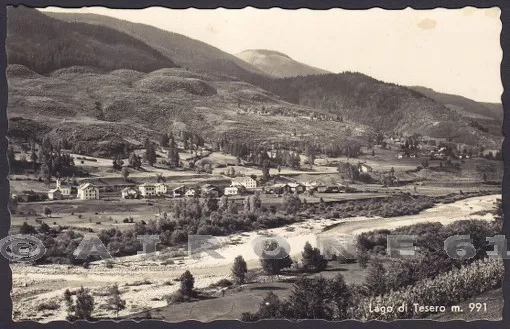 TRENTO TESERO 13 LAGO DI TESERO Cartolina FOTOGRAFICA viaggiata 1949