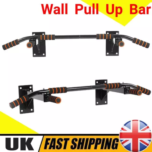 Heavy Duty Chin Up Bar Wall Mount Bar Exercise Fitness Gym Home Mounted UK