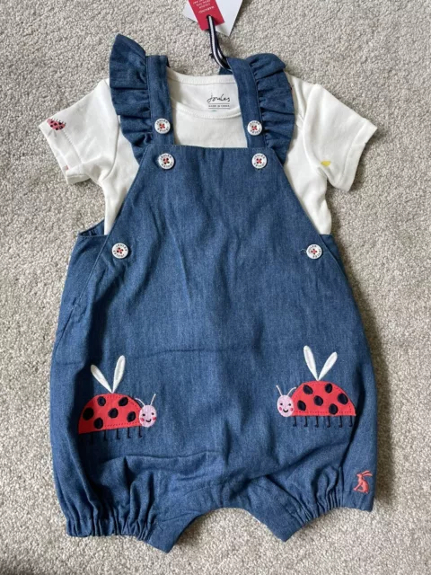 BNWT Joules Baby Girls Dungaree Set 3-6 Months