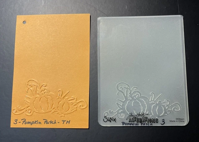 Carpeta En Relieve Tim Holtz/Sizzix ""Parche De Calabaza"" - Halloween - Retirado - Difícil De Encontrar