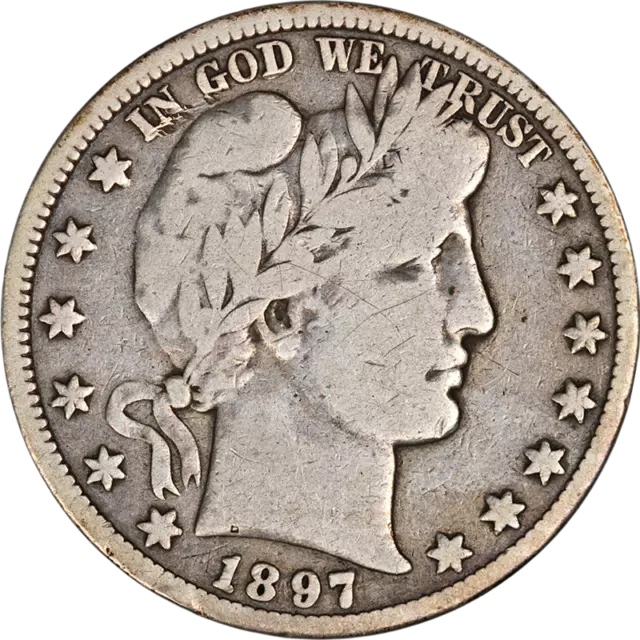 1897-O Barber Half Dollar Choice VG Key Date Nice Eye Appeal Nice Strike