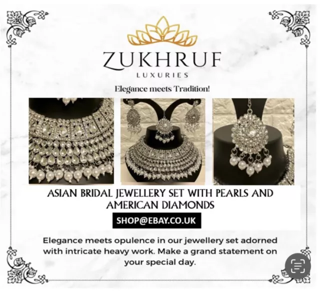 Pakistani Bridal Party Wear Necklace Tikka Earring Indian Bollywood Asian