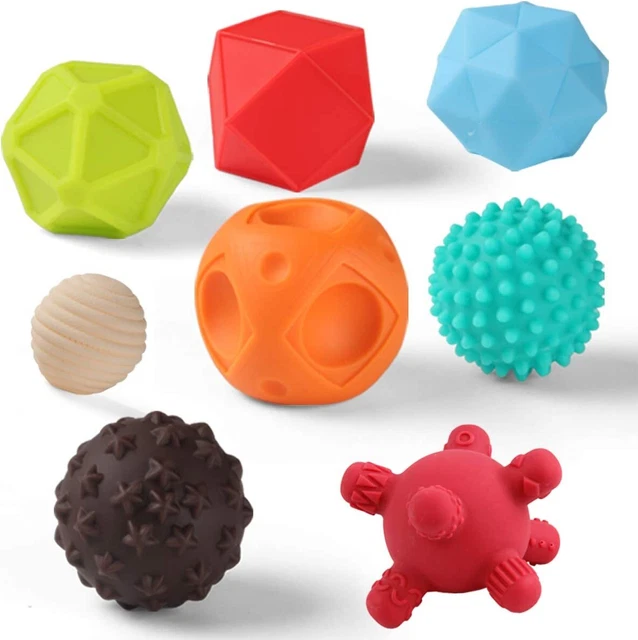 Baby Sensory Ball Set Soft Squeeze Massage Balls Early Educational Toys 8 Pcs