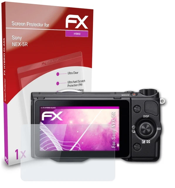 atFoliX Glass Protective Film for Sony NEX-5R Glass Protector 9H Hybrid-Glass