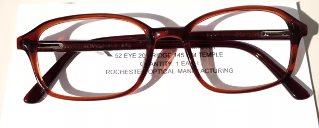 New Rochester Romco S9-1A Military Issue Eyeglass Frame 4 1/2 - 5 3/4 Brown