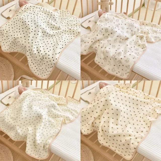 0-12M Baby Blanket Gauze-Cotton Shower Blanket Print Bath Towel Infant Essential
