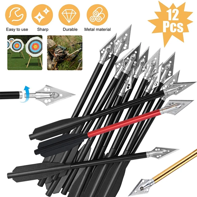 6 Flèches De Chasse En Plastique Noir – Pour Arbalète 50 à 130 Lbs, Longueur 6,8 Pouces (17cm)