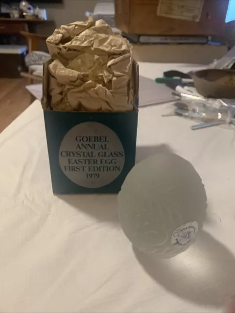 Vintage GOEBEL Annual Crystal Glass Easter Egg First Edition 1979 West Germany 2