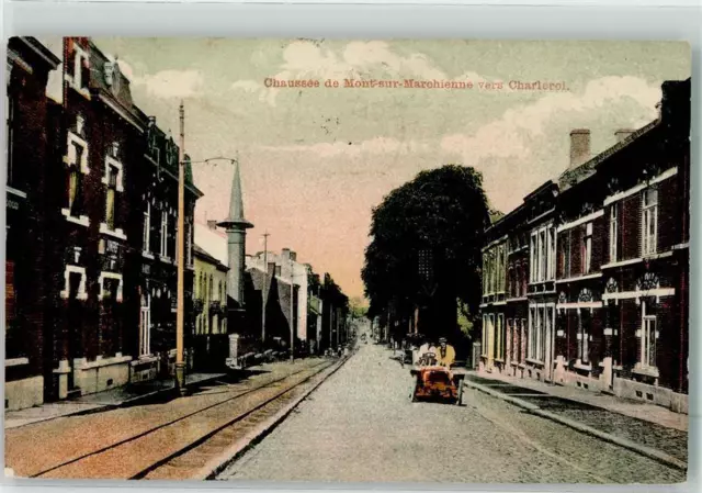 13957061 - Charleroi Chaussee de Mont-sur-Marochienne Oldtimer 1908