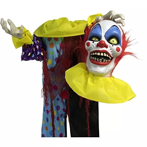 Haunted Hill Farm Life-Size Scary Animatronic Talking Clown Touch Activated