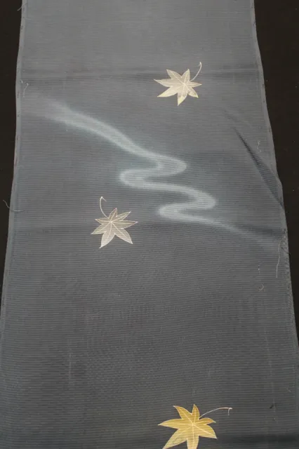 f-232 vintage silk ro kimono fabric - maple leaf - 14-1/2" x 63"