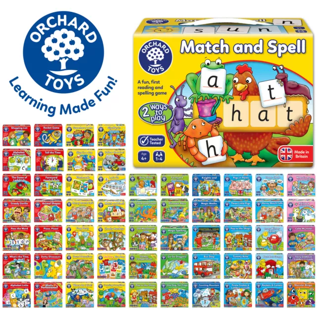 Orchard Toys Educativo Juegos Ortografía Contar Maths que Combina Puzzles Nuevo