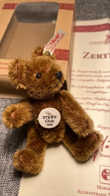 Steiff Club Teddybär Dunkelbraun 7 cm