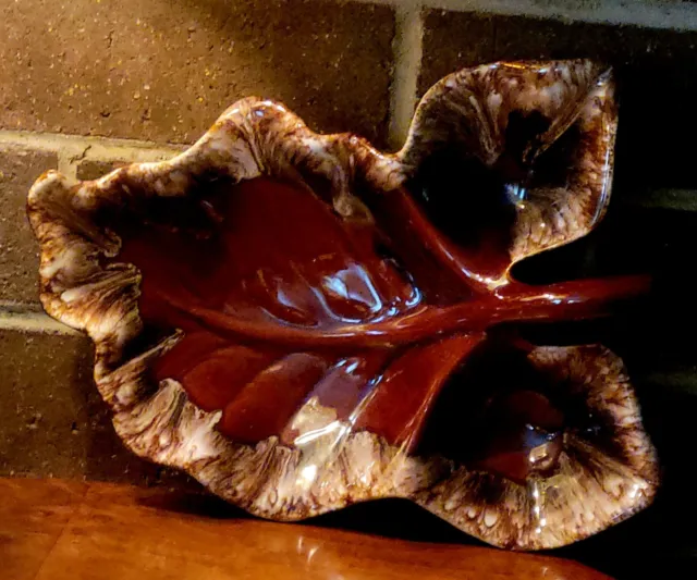 Vintage Hull Pottery Large Maple Leaf Serving Dish